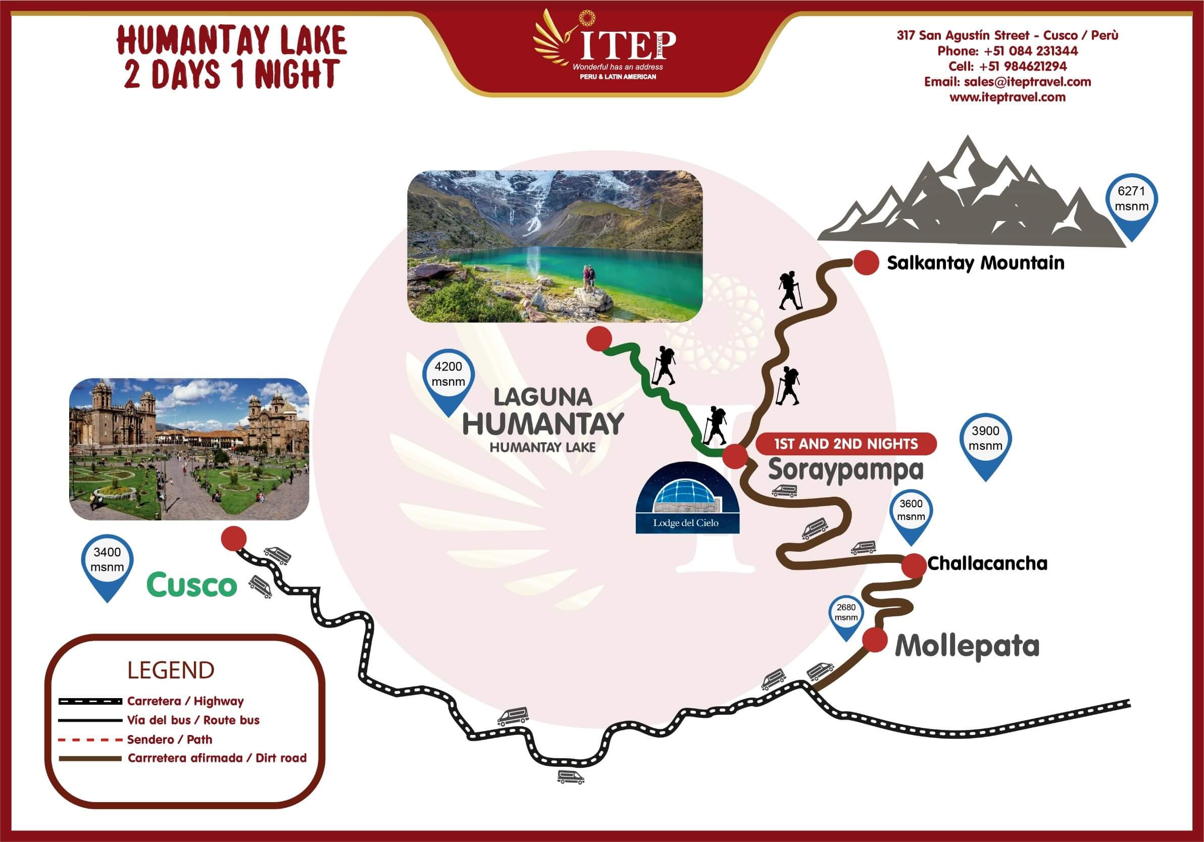 Sacred Humantay Lake 2 Days map